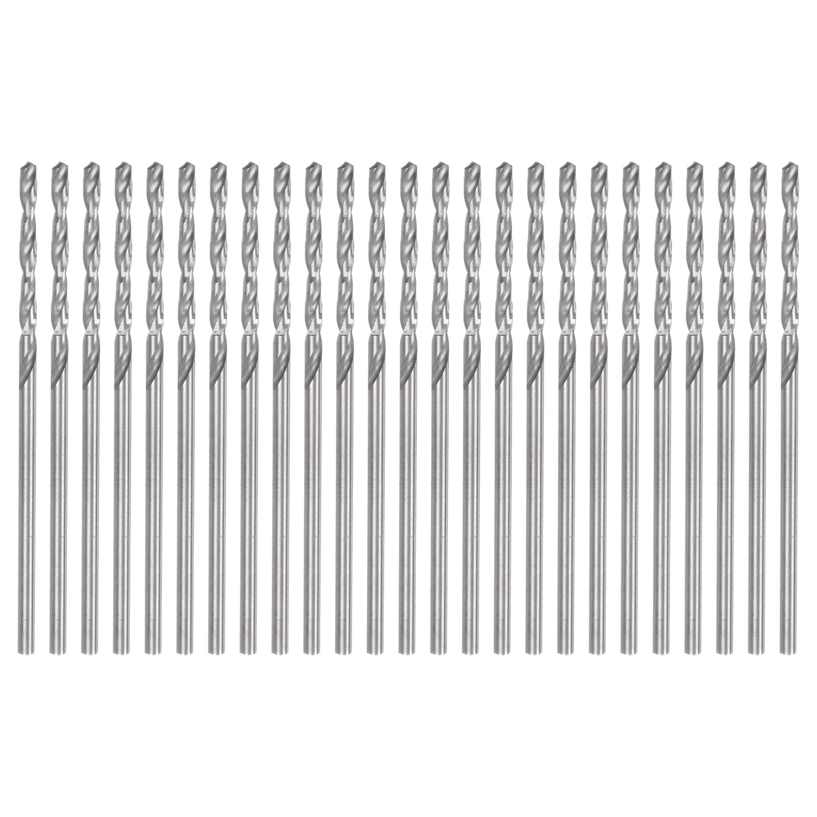 HARFINGTON 25pcs Micro Jobber Twist Drill Bits #54 1.35mm / 0.0531" High Speed Steel HSS Mini Drilling Bit Tool for Stainless Steel Aluminum Wood