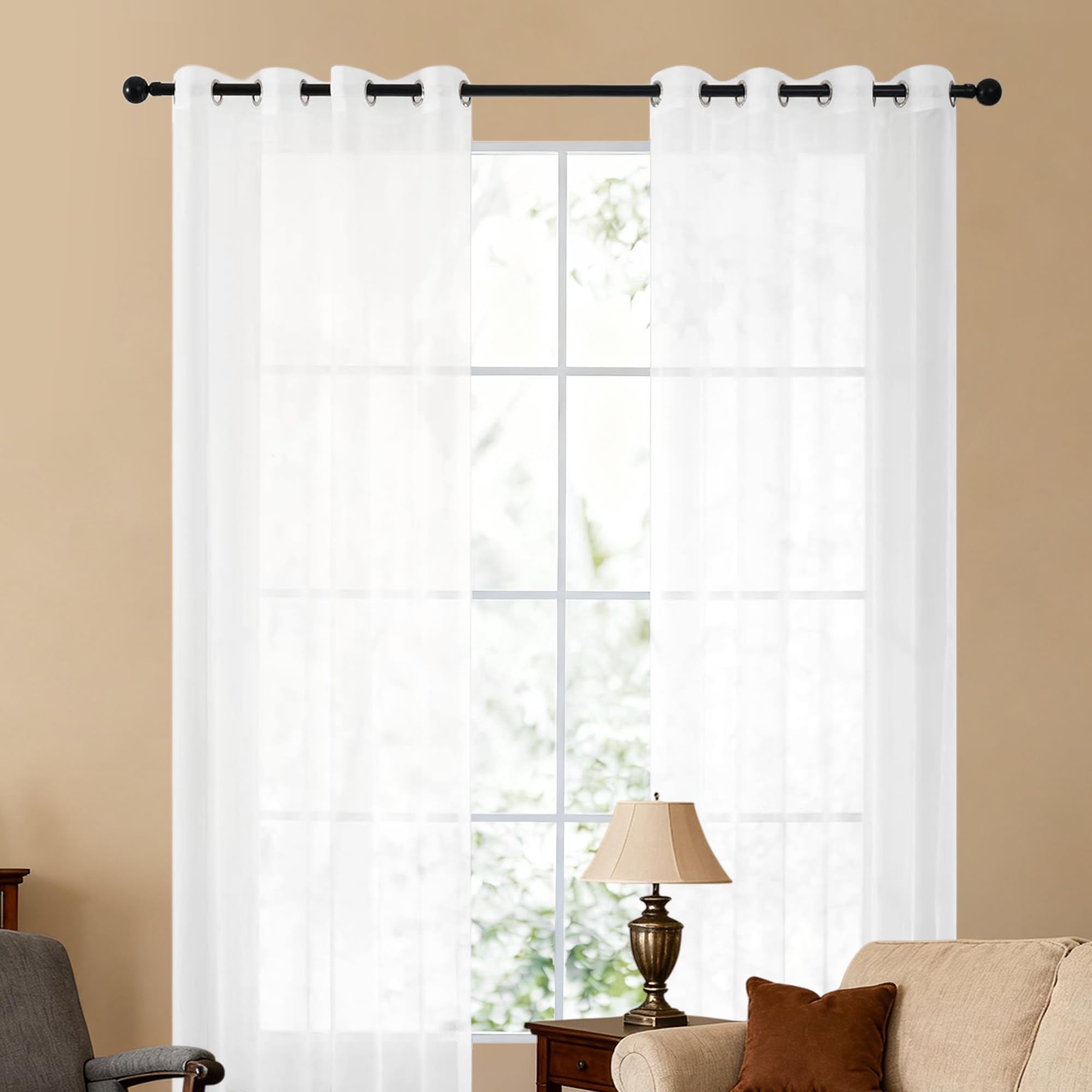 Rideaux voilage 300x220 blanc grand format rideau transparent élégant salon et chambre