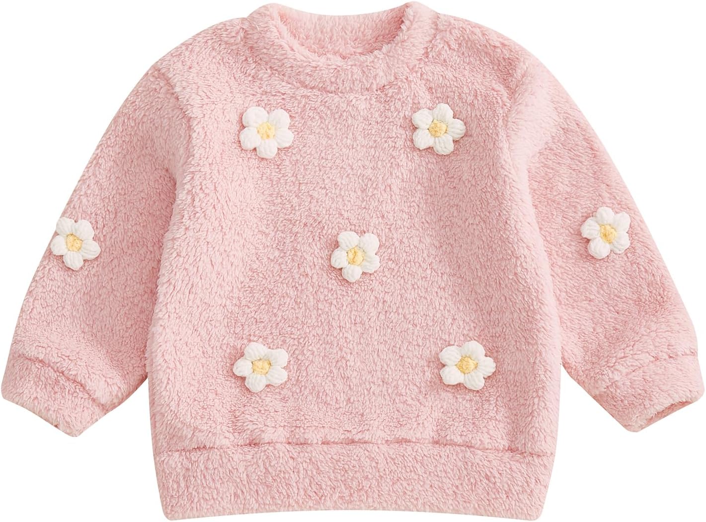 Kids Toddler Girl Clothes Cute Floral Little Girls Furry Sweatshirt Pullover Tops Baby Warm Fall Winter Outfits