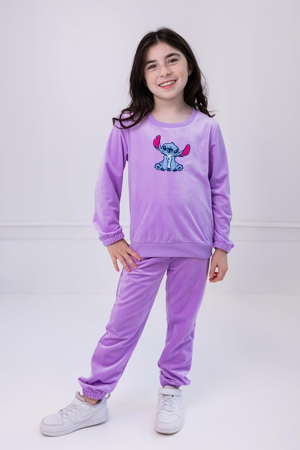 Disney Junior Lightweight Ribbed Velour Sweatshirt and Jogger Pants Outfit Set Infant to Big Kid Sizes (12 Months - 14-16) - Image 2