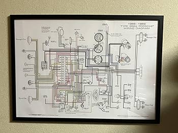 Amazon.co.jp: ポルシェ356配線図 ポスターフレーム付き 空冷ポルシェ Amazon.co.jp: ポルシェ356配線図 ポスターフレーム付き 空冷ポルシェ