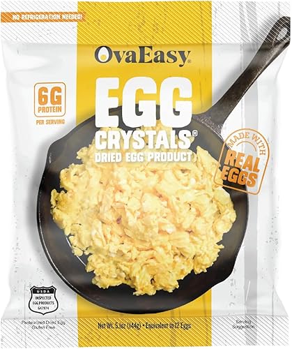 OvaEasy Dehydrated Egg Crystals – 5.1oz. Bag – Powdered Eggs Made From All-Natural Ingredients – Easy-To-Prepare Egg Powder – Dehydrated Food