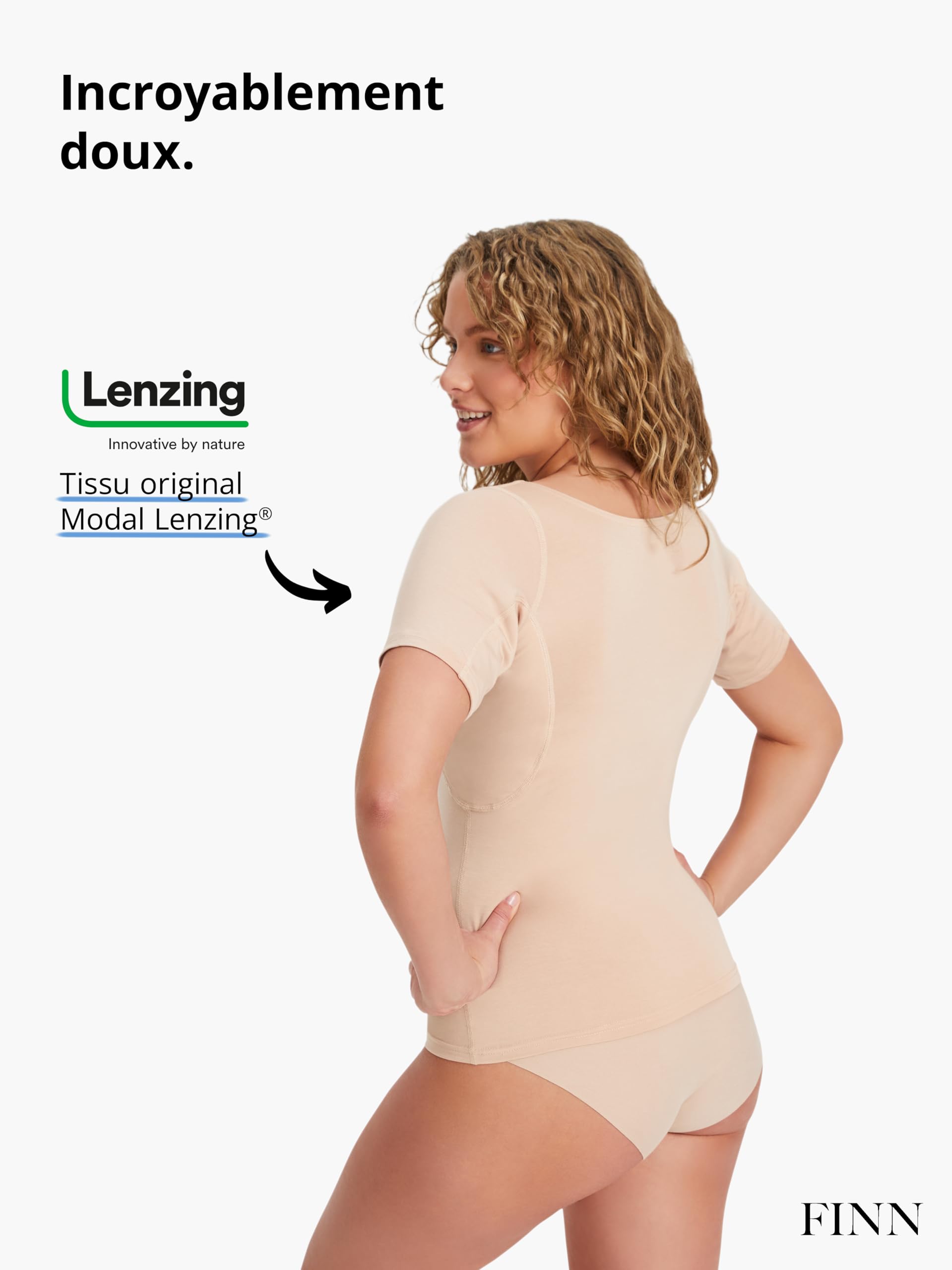 FINN T-Shirt Anti-Transpiration pour Femmes avec Coussinets intégrés pour Les aisselles Contre la Forte Transpiration - Maillot de Corps Contre Les odeurs et Les Taches de Sueur