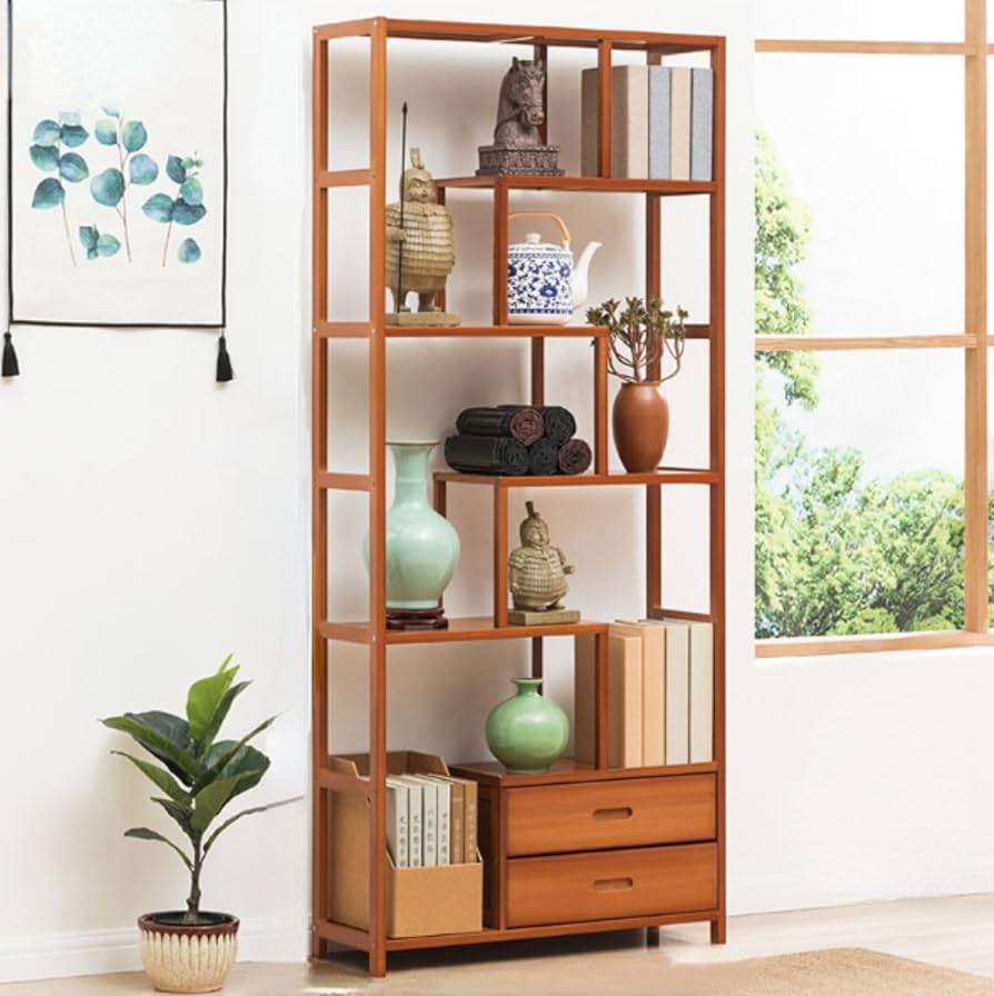 Amazon｜棚無垢材中国の本棚茶家具ワインクーラーフラワーラック