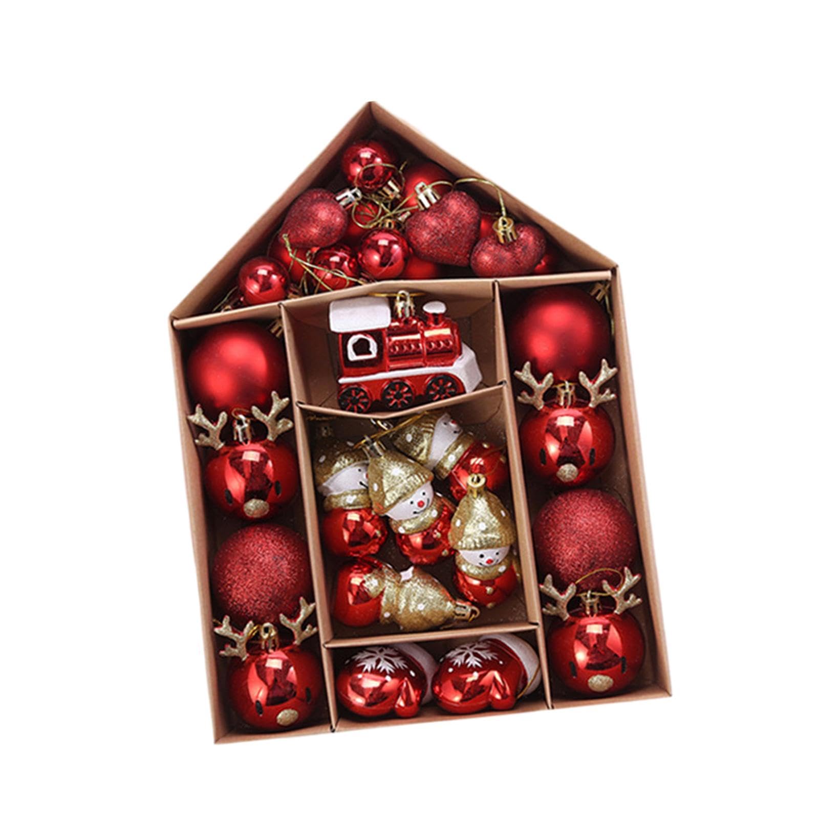 Oshhni Weihnachtskugeln, Ornamente, Weihnachtsbaumdekoration, Anhänger, Weihnachtskugeln, große Menge für Partygeschenke, Festliche Winterfeiertage auf der, Rotes Schneemann-Set