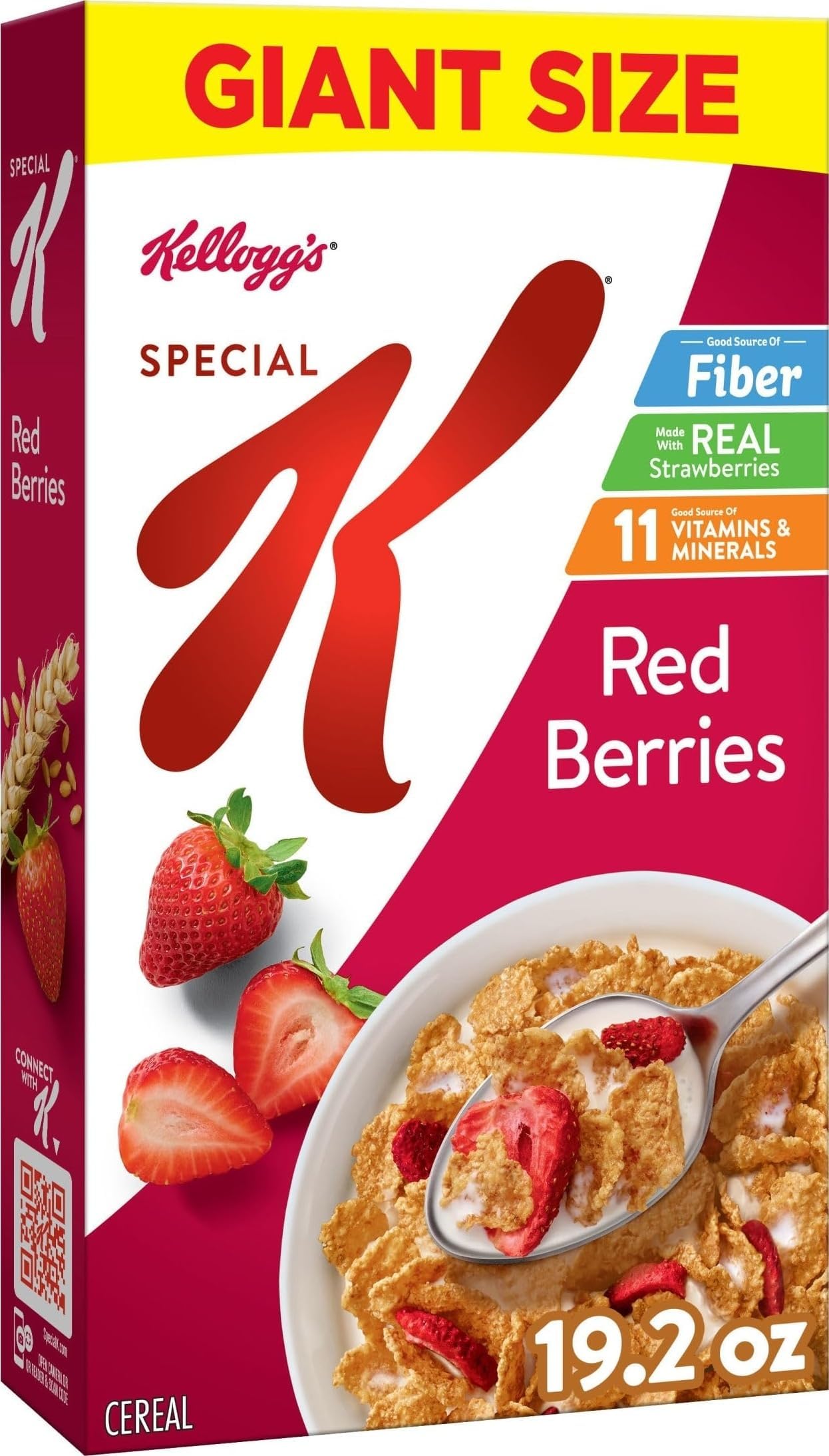 Red Berries Giant Size Breakfast Cereal 19.2 oz | Good Source of Fiber, Fiber Cereal