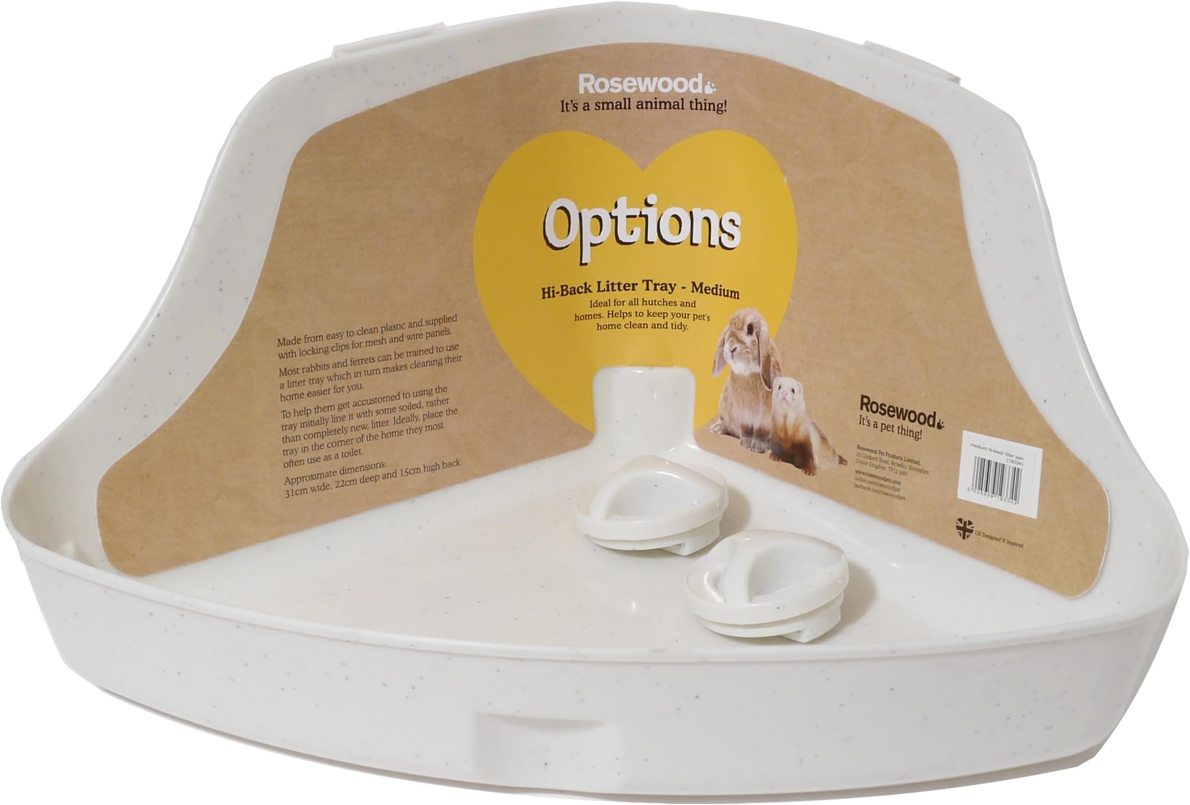 Options Corner Litter Tray Med, Clear, Medium (Pack of 1)