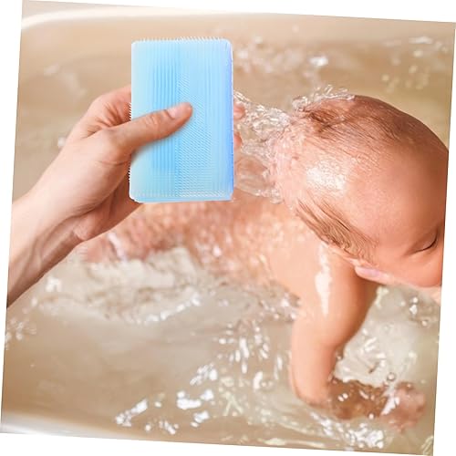 Miniatura 5 de Juego de 2 cepillos sensoriales para recién nacidos, cepillos de esponja de baño suaves para baby shower, entrenamiento sensorial para masaje suave
