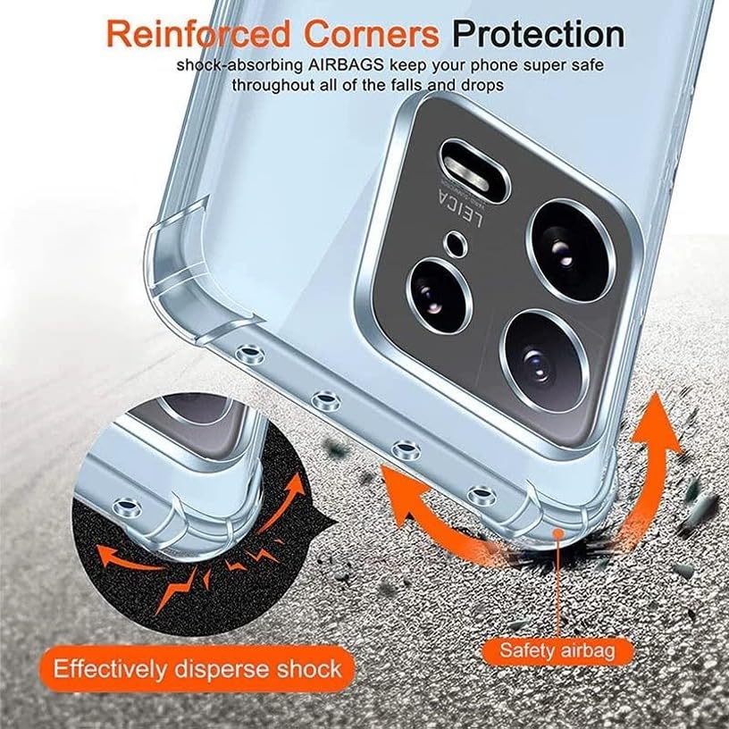 Image of BOXXO Flexible Back Cover for Xiaomi 13 Pro 5G | Back Cover Transparent Clear Shockproof Case Four Corner Protection | Slim Protective Mobile Phone Cover for Xiaomi 13 Pro 5G