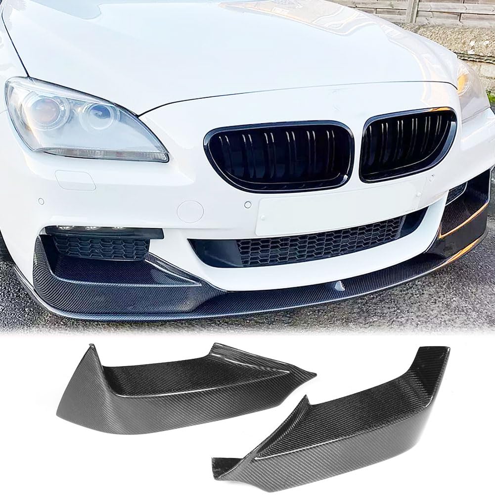 MCARCAR KIT Carbon Fiber Front Bumper Splitters for BMW 6 Series F06 F12 F13 2013-2018 640i 650i M Sport 2Door 4Door Front Chin Spoiler Splitter Protector Factory Outlet (Carbon Fiber)