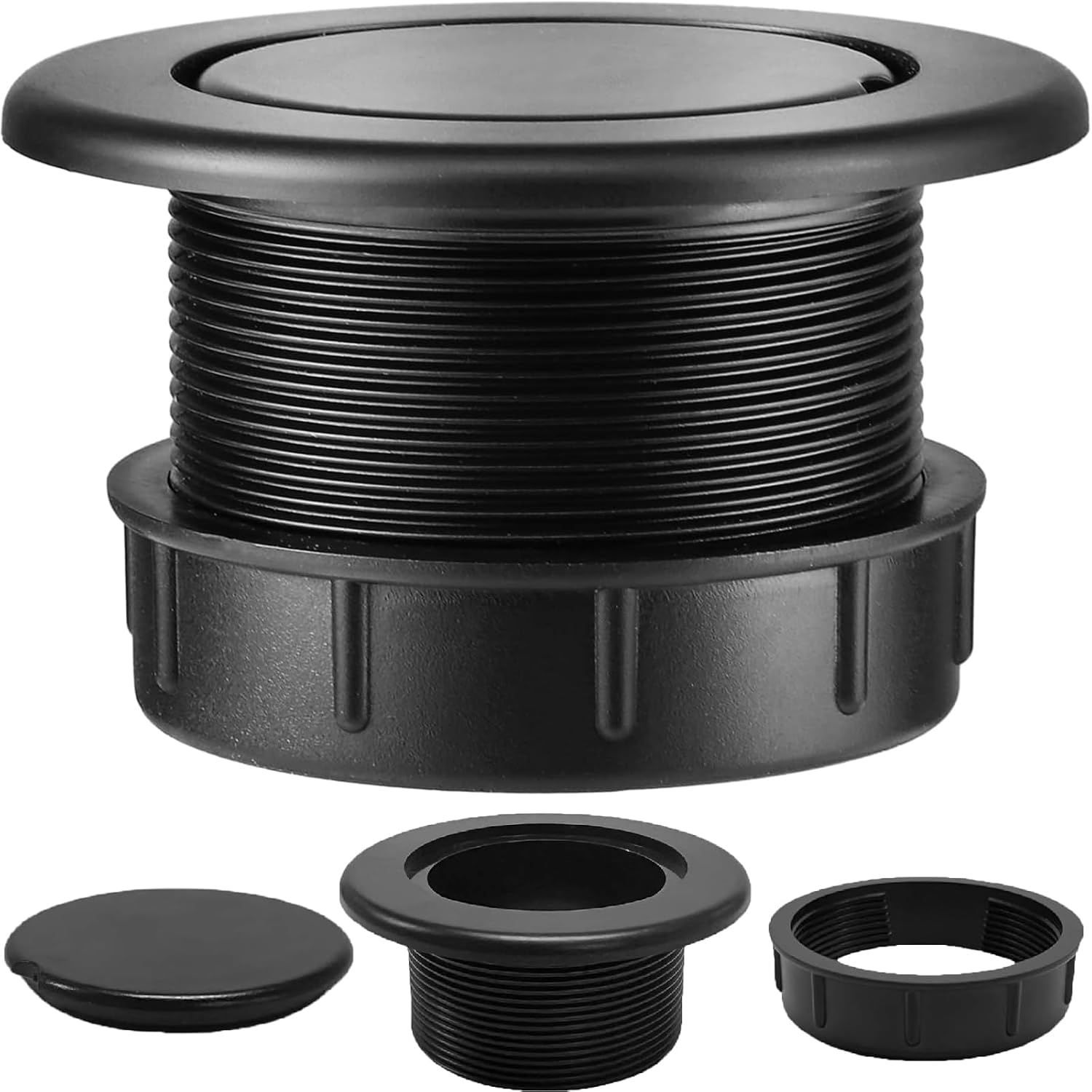 Patio Table Umbrella Hole Ring Plug Cap Set, Yard Parasol Table Hole Cover Insert Black Thicker Patio Table Hole Plug Ring for Cafes, Outdoor, Milk Tea Shops, Camping
