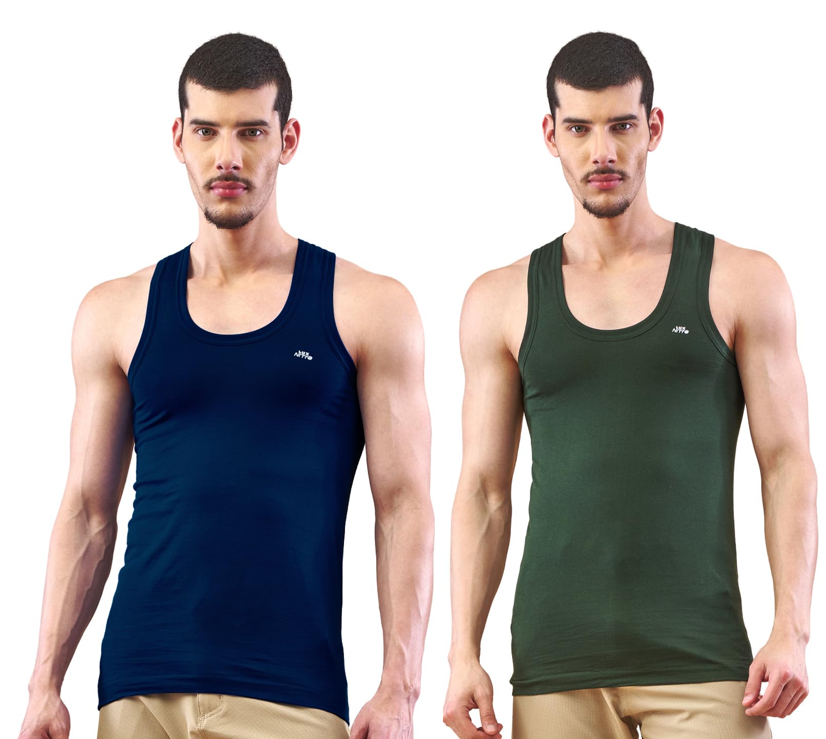 Round Neck Sleeveless Vest for Men | Premium Colored Vest | Stylish & Sweat-Absorbing Undershirt Pack of 2-image-18