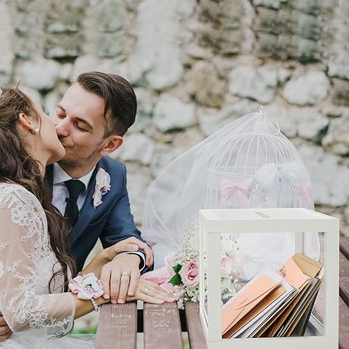 Miniatura 6 de AW BRIDAL Caja de tarjetas de acrílico para recetas, caja de tarjetas de boda, caja transparente para tarjetas con tapa, caja de tarjetas para boda,