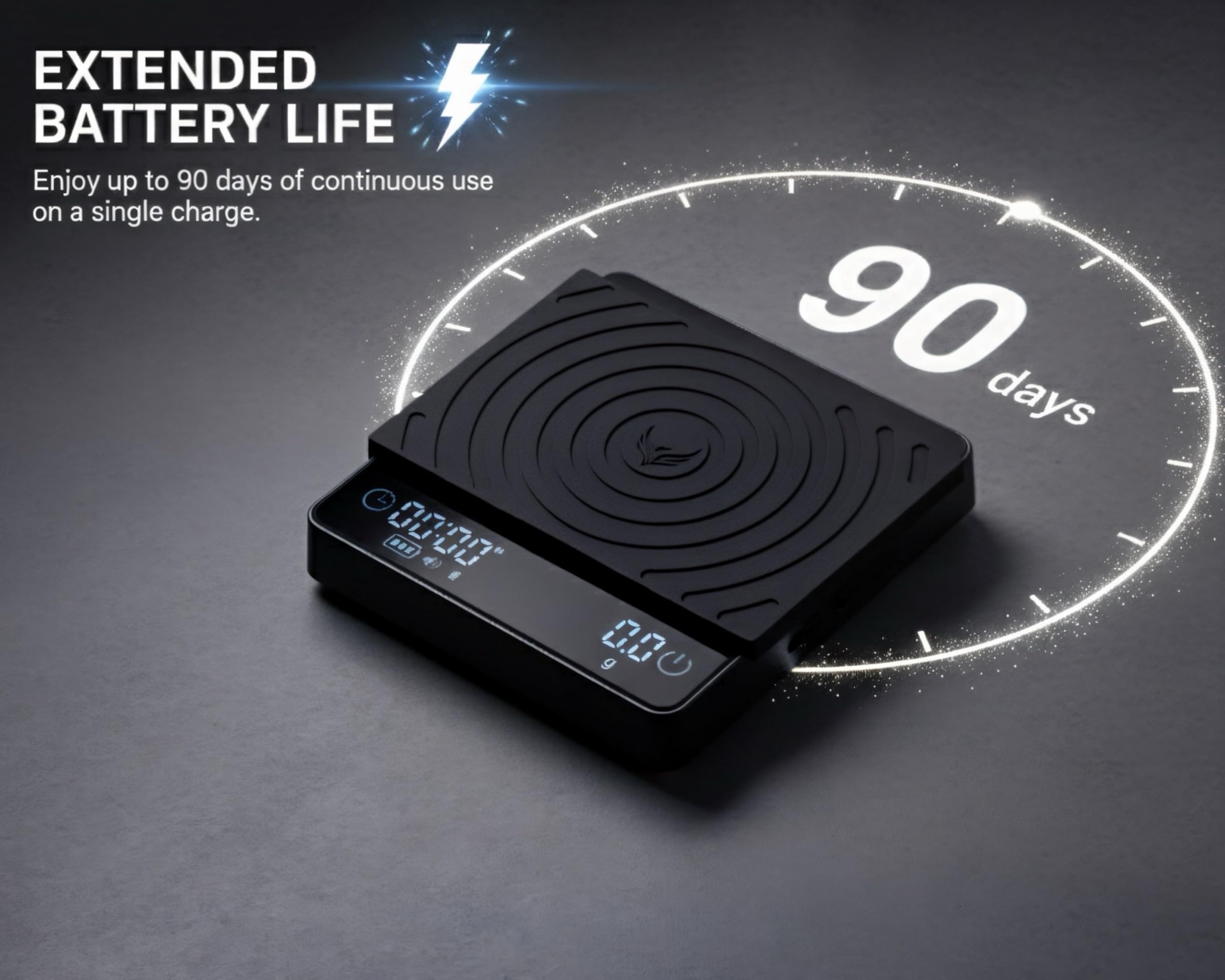 Báscula inteligente de café, báscula digital de espresso fácil de usar con temporizador, tara automática e indicador de caudal, báscula de peso compacta recargable para café por goteo, vertido