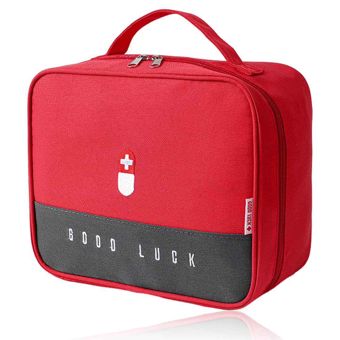 Kit Pronto Soccorso da Viaggio, 1 Pezzi, Mini Kit di Primo Soccorso Portatile, per Emergenze a Casa, All'aperto, in Campeggio (Rosso) (Borsa Vuota)