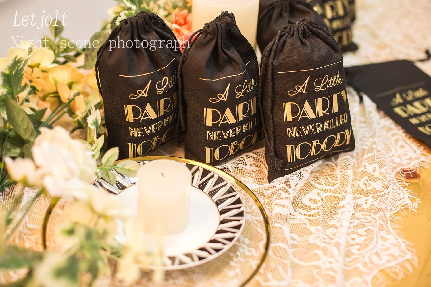 Letjolt Hangover Kit Bags Adult Party Favors Bachelor Bachelorette Supplies 21st Birthday 1920s Party 5x7 Inches, Black Set 10 - Image 5