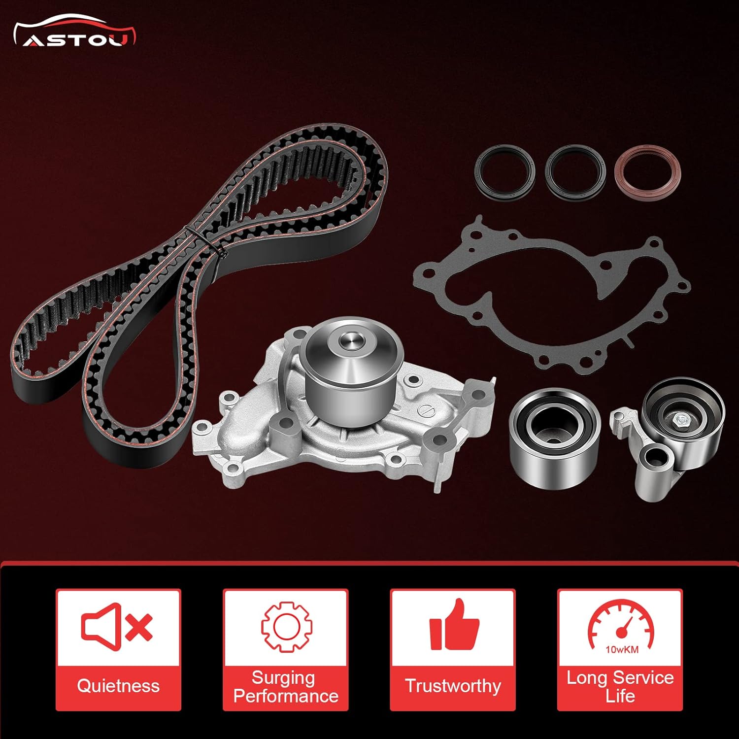 3.0L Timing Belt Kit w/Water Pump Fit for 1999 2000 2001 2002 2003 for Lexus for RX300 1994-2001 Toyota for Camry 1999-2003 for Toyota for Solara Replace Timing Belt OEM - PCI:TS26257