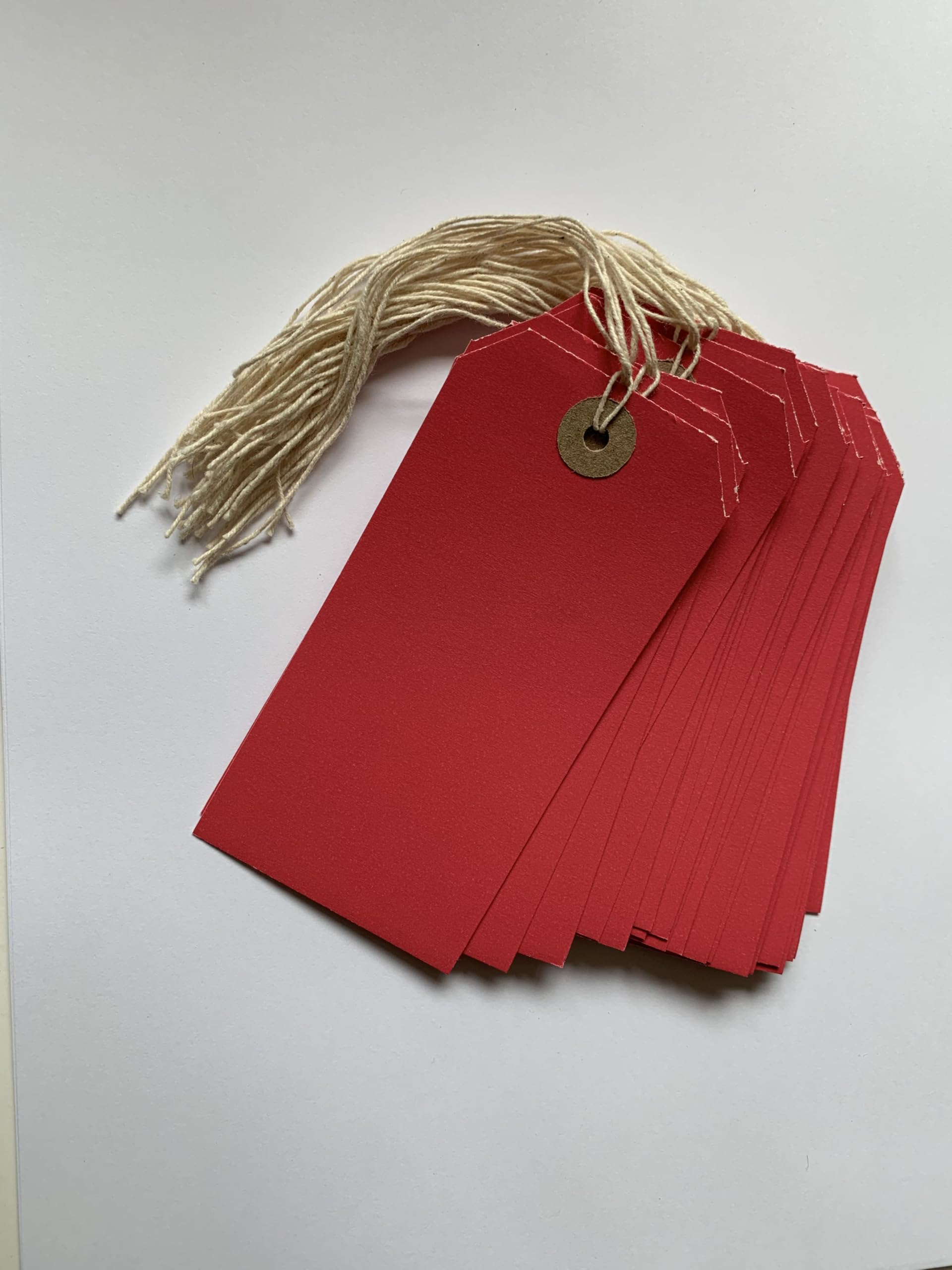 Box of 1000 Red Strung Tags 120mm x 60mm