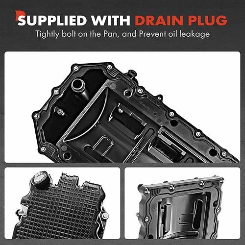 Miniatura 6 de A-Premium Sump de aceite de motor con tapón de drenaje y tornillos, compatible con Dodge Durango 2011-2015, Jeep Grand Cherokee 2011-2018, motor