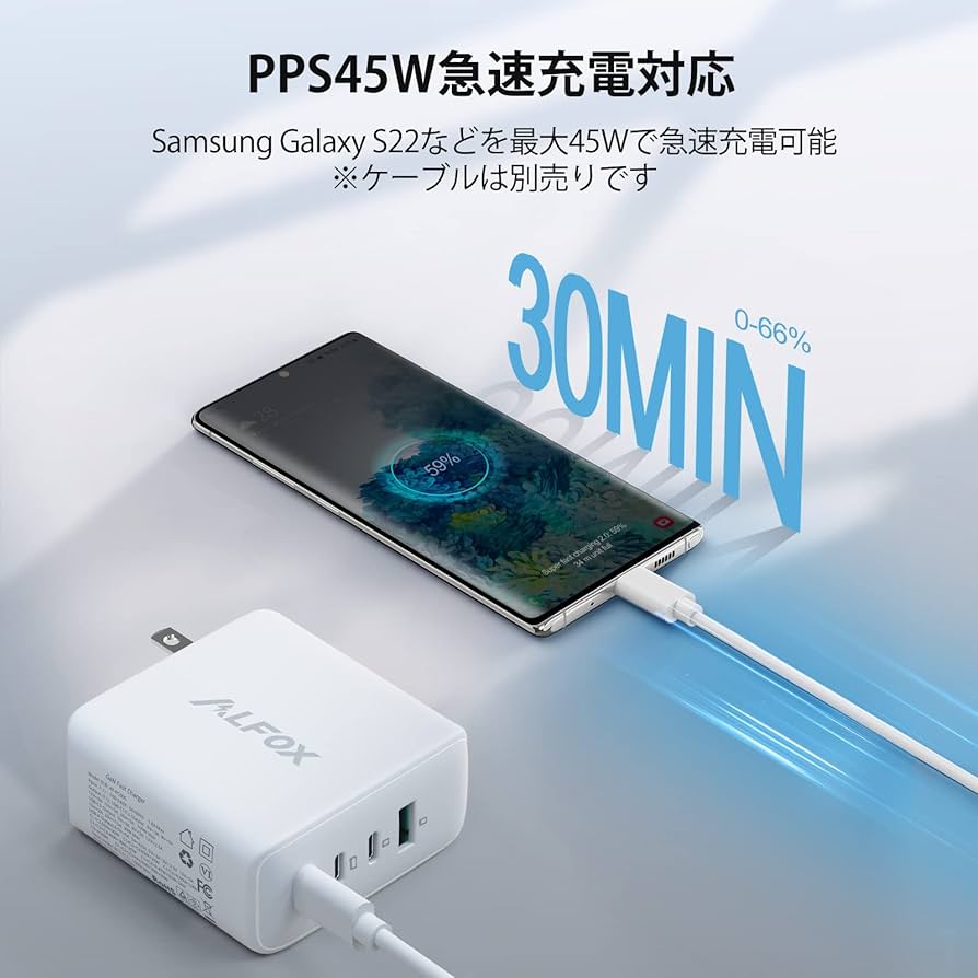 Amazon.co.jp: Alfox PD充電器 100W 4ポート 急速充電器【GaN