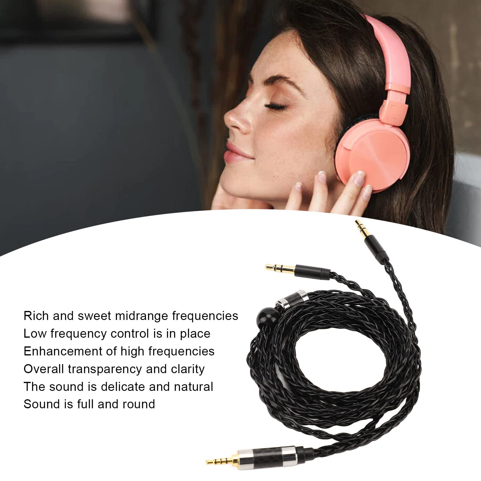 Cavo per Cuffie, da 2,5 MM a Doppio 3,5 MM, Eliminazione Dell'effetto Pelle, Cavo per Cuffie Placcato Argento Bilanciato a 8 Core, Cavo per Cuffie con Stabilità ad Alta Frequenza per Mdr Z7 Z1r