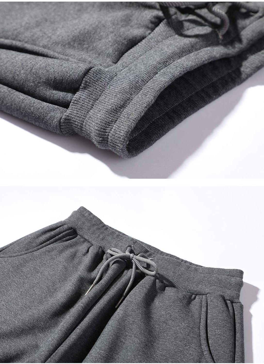 Flygo Men's Fleece Pants Sherpa Lined Sweatpants Active Running Jogger Pants