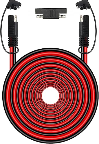 Miniatura 8 de Cable de extensión SAE de 10 AWG  2 pies SAE a SAE de desconexión rápida, cable de extensión de cargador de batería, resistente con adaptador de