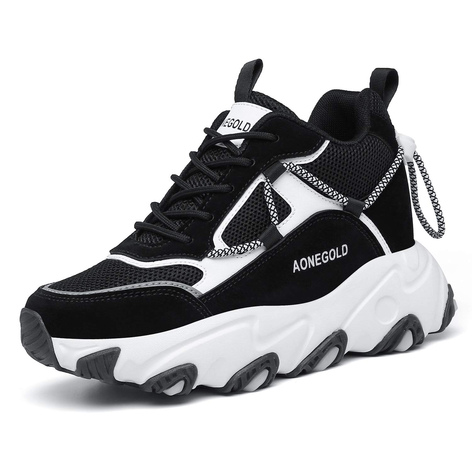 AONEGOLD Zapatos de Deporte Mujer Zapatillas de Cuña Zapatillas de Deporte Casuales Damas al Aire Libre Transpirable Plataforma Zapatos