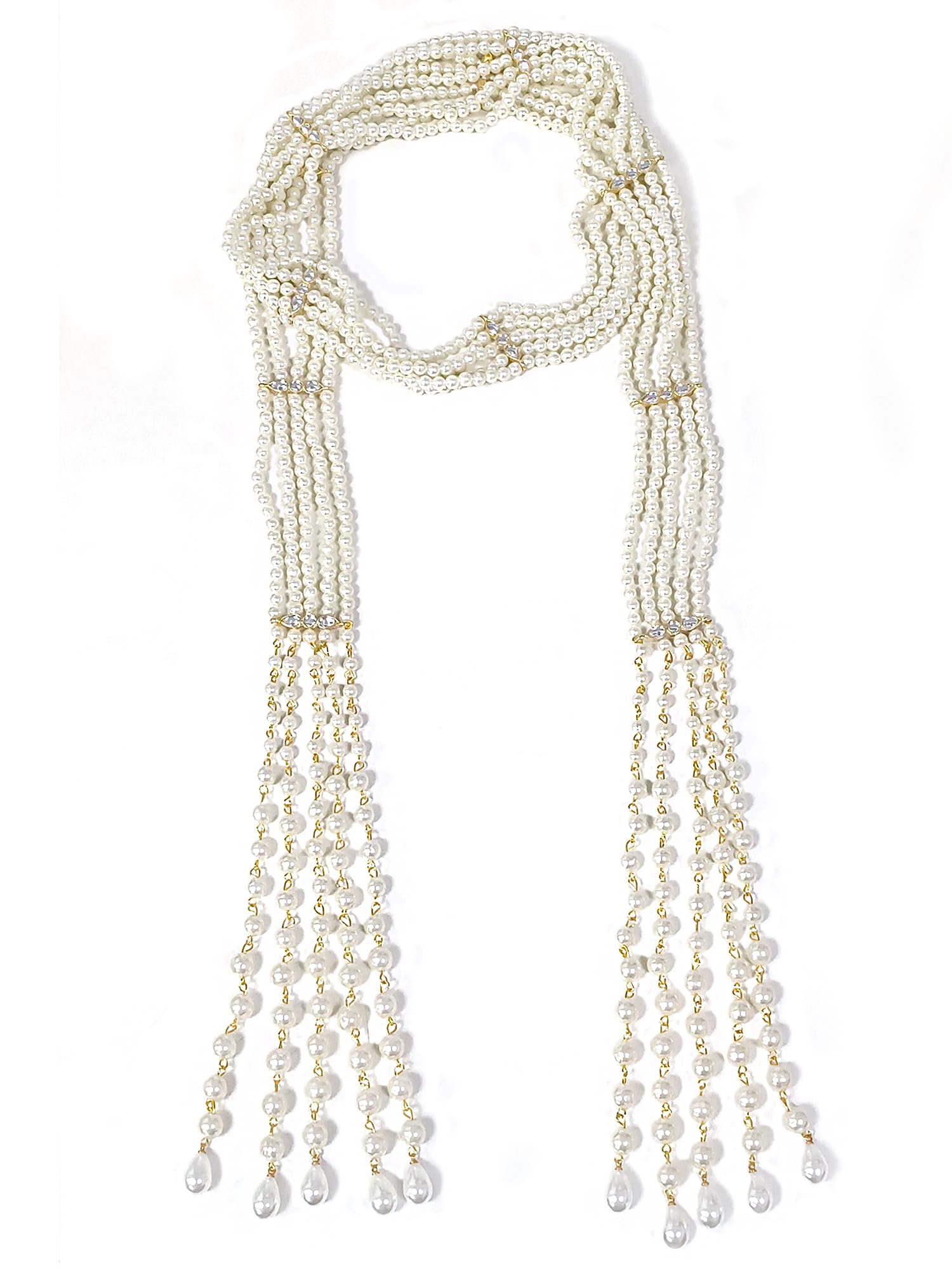 karatcart Luxurious Multi Layer Pearl Beaded Kundan Maharaja Haar Necklace for Men-picture-20