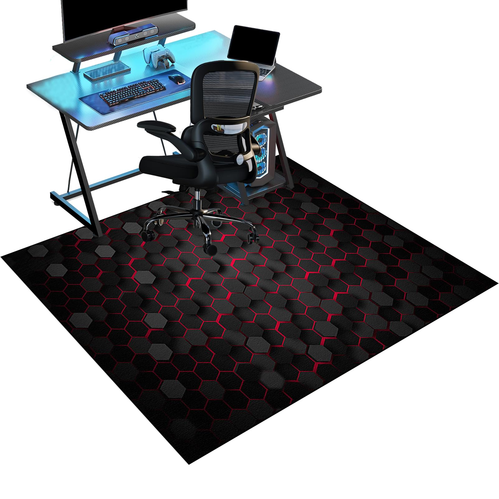 Gaming Chair Mat for Hardwood Floor Non-Slip Floor Protection Mat 120 x 160 cm Office Chair Mat for Carpets Anti-Slip Floor Protector Mat Computer Desk Chair Mat for Gaming Room Home Office Decor