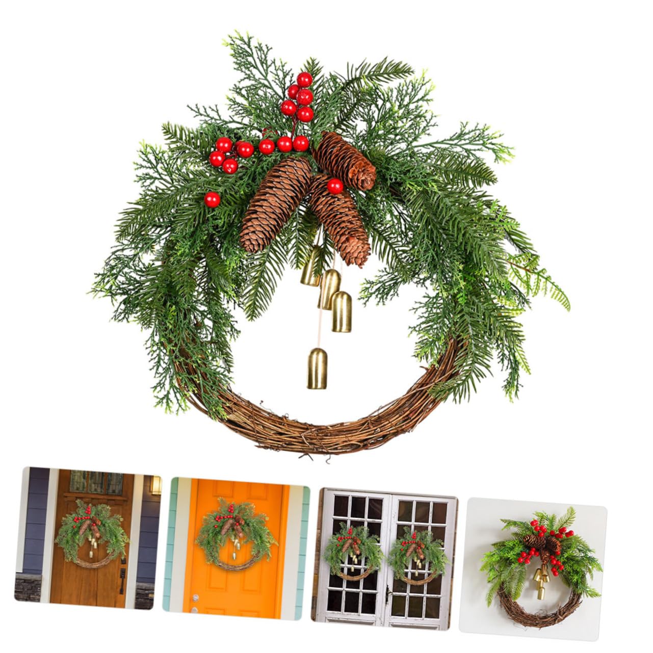 TOPBATHY 2St Kranz Weihnachtsbaum hängende Dekoration tür Wand anhänger weihnachtsdeko Weihnachts Party mockin Boho- Hochzeitsdeko Weihnachtsgirlande Weihnachtsfeier Dekoration Plastik
