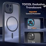 TOCOL Magnetic for iPhone 14 Case, Upgraded Full Camera Protection, Fit for MagSafe, Rugged Phone Case for iPhone 14 6.1 Inch, Drop Protection, Anti-Scratch, Black