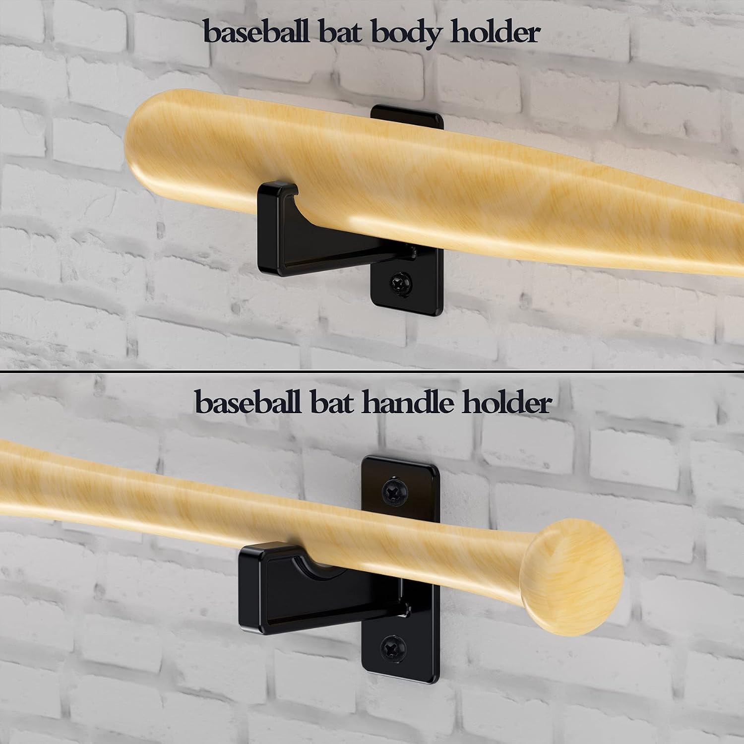 Hikeen Baseball Tee and 2 Packs Baseball Bat Display Wall Mount