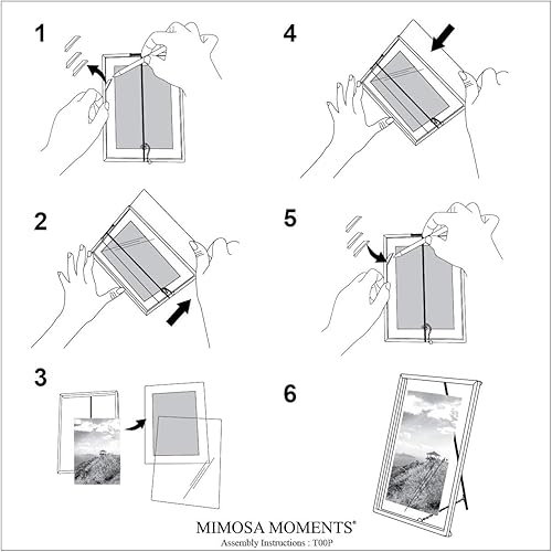 Miniatura 6 de MIMOSA MOMENTS Marco de fotos flotante de metal con cadena de oro rosa, 5 x 7 pulgadas, marco de fotos Tabelop vertical