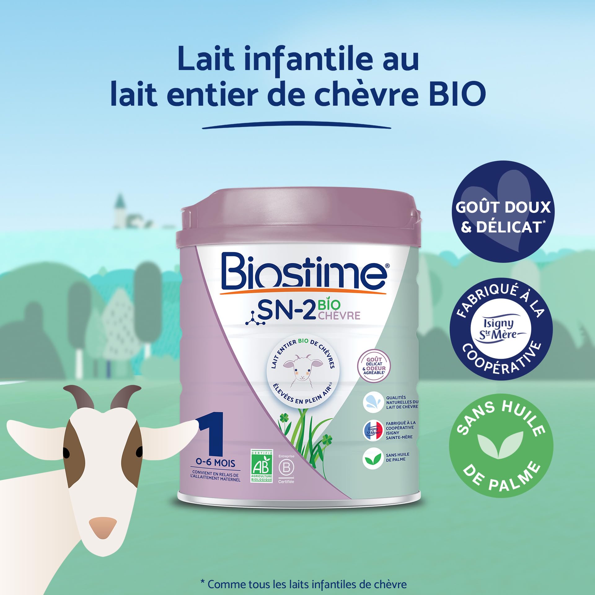 Biostime SN-2 Bio Lait infantile en poudre à base de lait de Chèvre 1er Âge de 0 à 6 Mois 800g