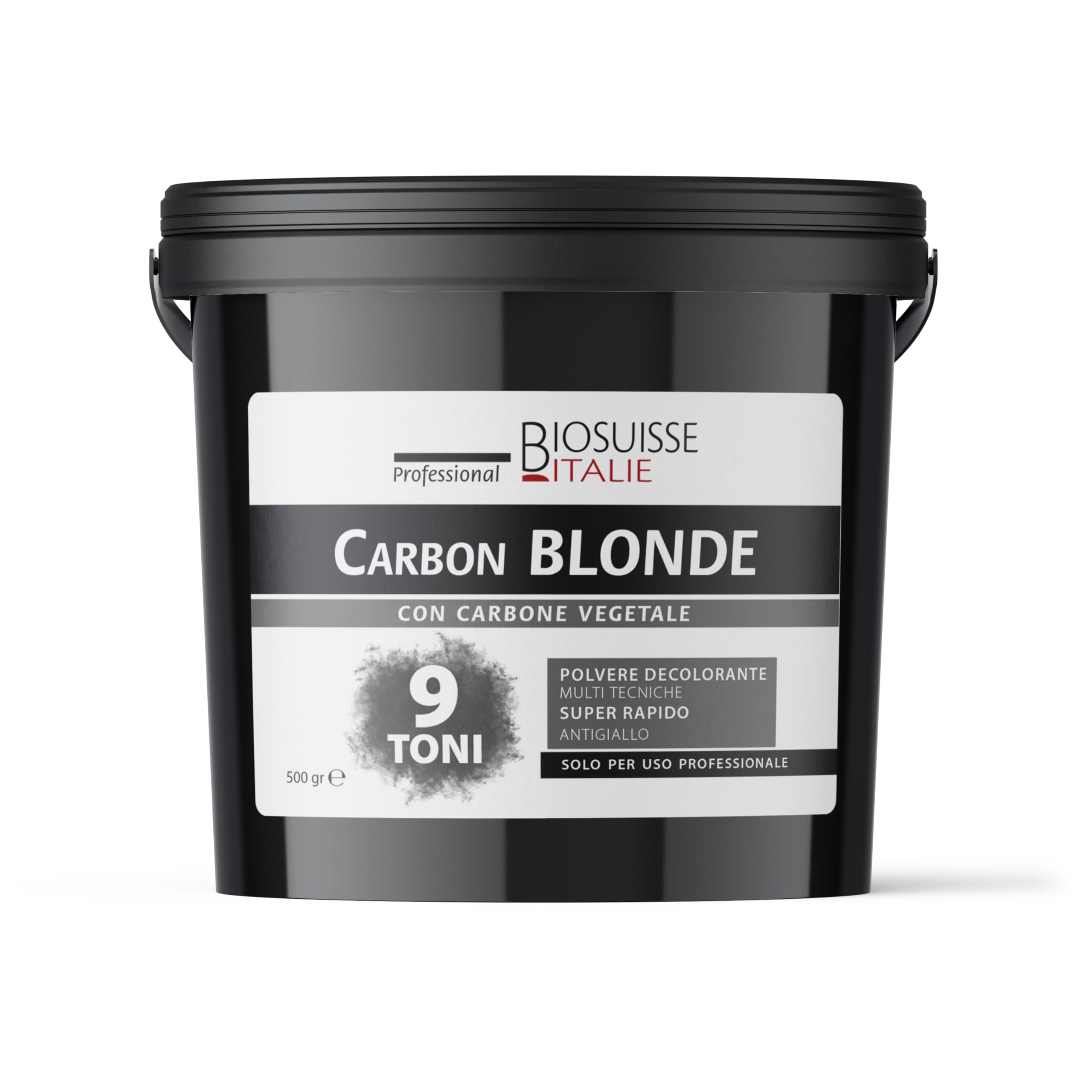 Biosuisse Pro Carbon Blonde Polvere Decolorante 500gr con Carbone Vegetale Anti-Giallo