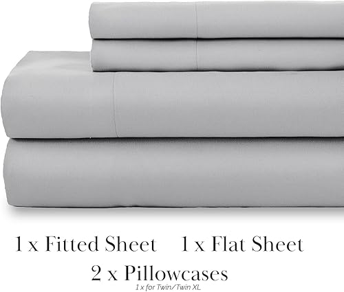 Miniatura 7 de Southshore Fine Living, Inc. Juego de sábanas clásico suave y cómodo de 4 piezas, tamaño Queen, gris acero