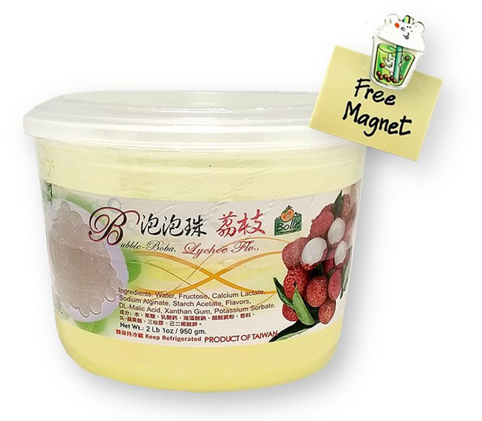 Bolle Popping Boba Pearls 950g/Boite - Importé de Taïwan - Offres de 1, 2 et 3 Boites - Livraison Gratuite France (1 boite, Litchi)
