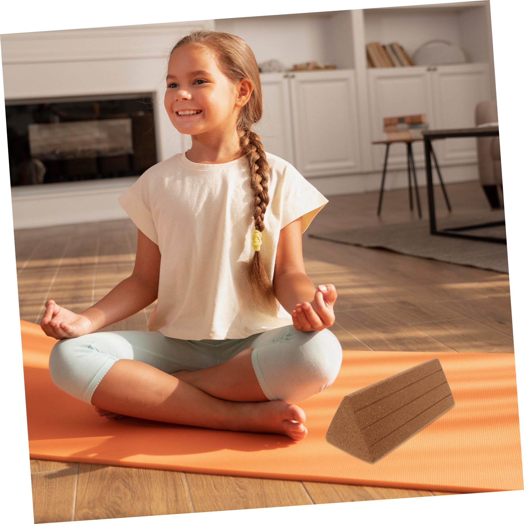 TOYANDONA Bloques de Yoga Triangulares de Corcho de Alta para Principiantes Accesorios de y Fitness para Cintura y Abdomen Soporte Robusto para Ejercicios