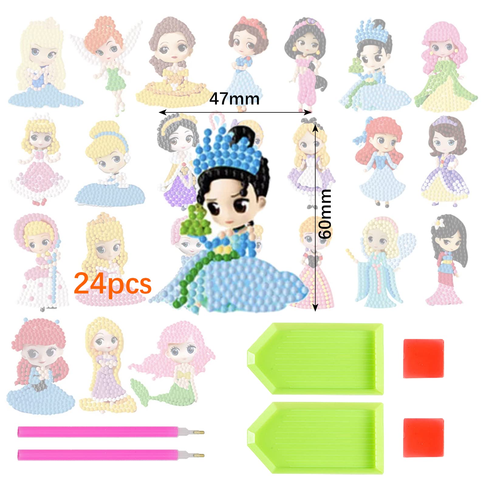 Kit 12 Pitture Diamante 5D Per Bambini - Adesivi Principesse E Cartoni DIY - Foto 6