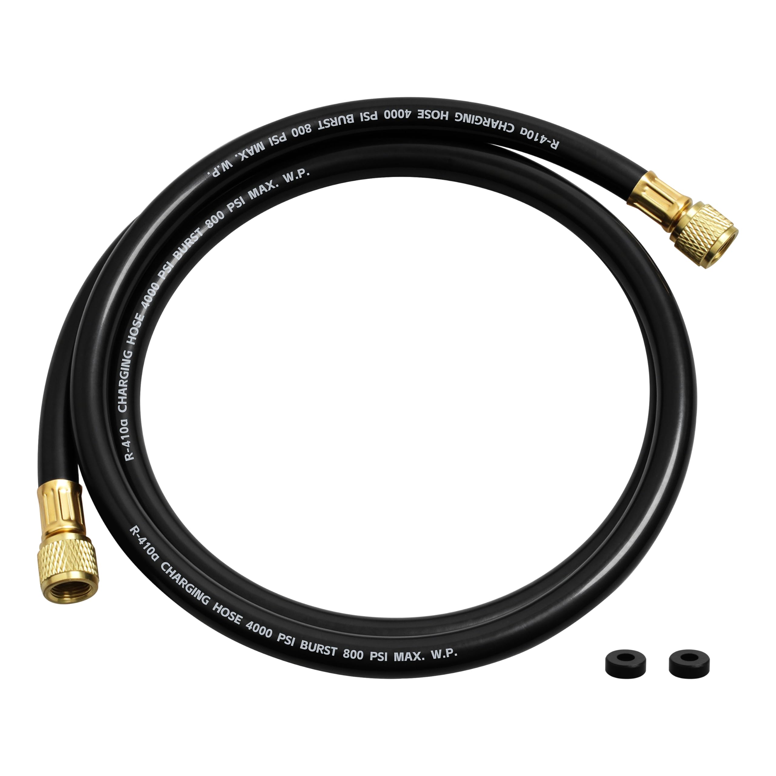 Upgrade HV1 3/8" HVAC Vacuum Pump Hose 6Ft 3/8"x3/8" Fittings 4000 PSI
