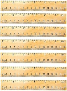 for 72 Pack Wooden Ruler 6 Inch Rulers Bulk Wood Measuring Ruler Office Ruler 2 S...
