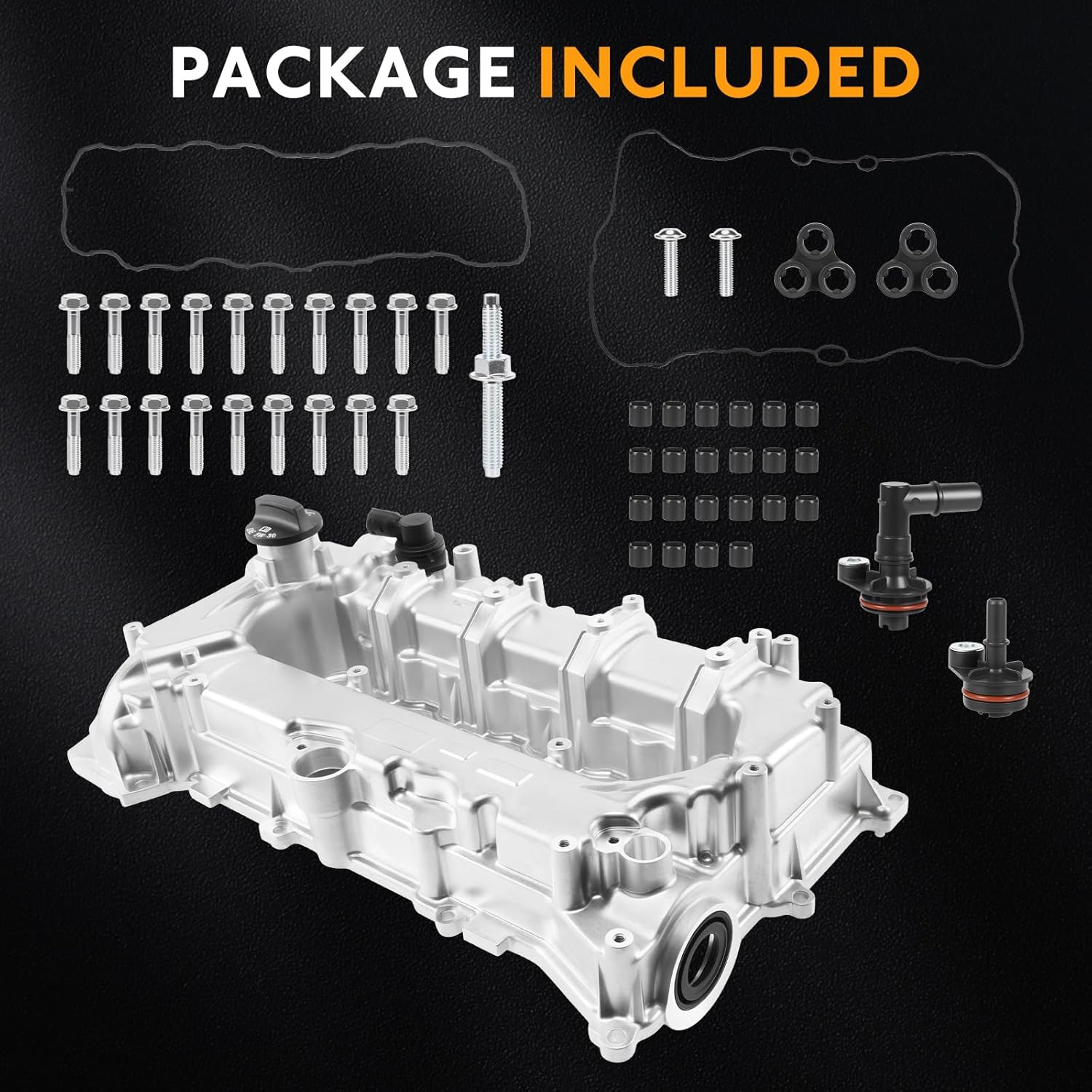 25204723 Engine Valve Cover & Gasket Kit Fit for Chevy Malibu 2016-2022, Cruze 2016-2019, Trax 2021-2022, for Buick Encore 2016-2022, 1.4L 1.5L - Replace 98MC22G 74314ZFMP 86615JTPP 12699254
