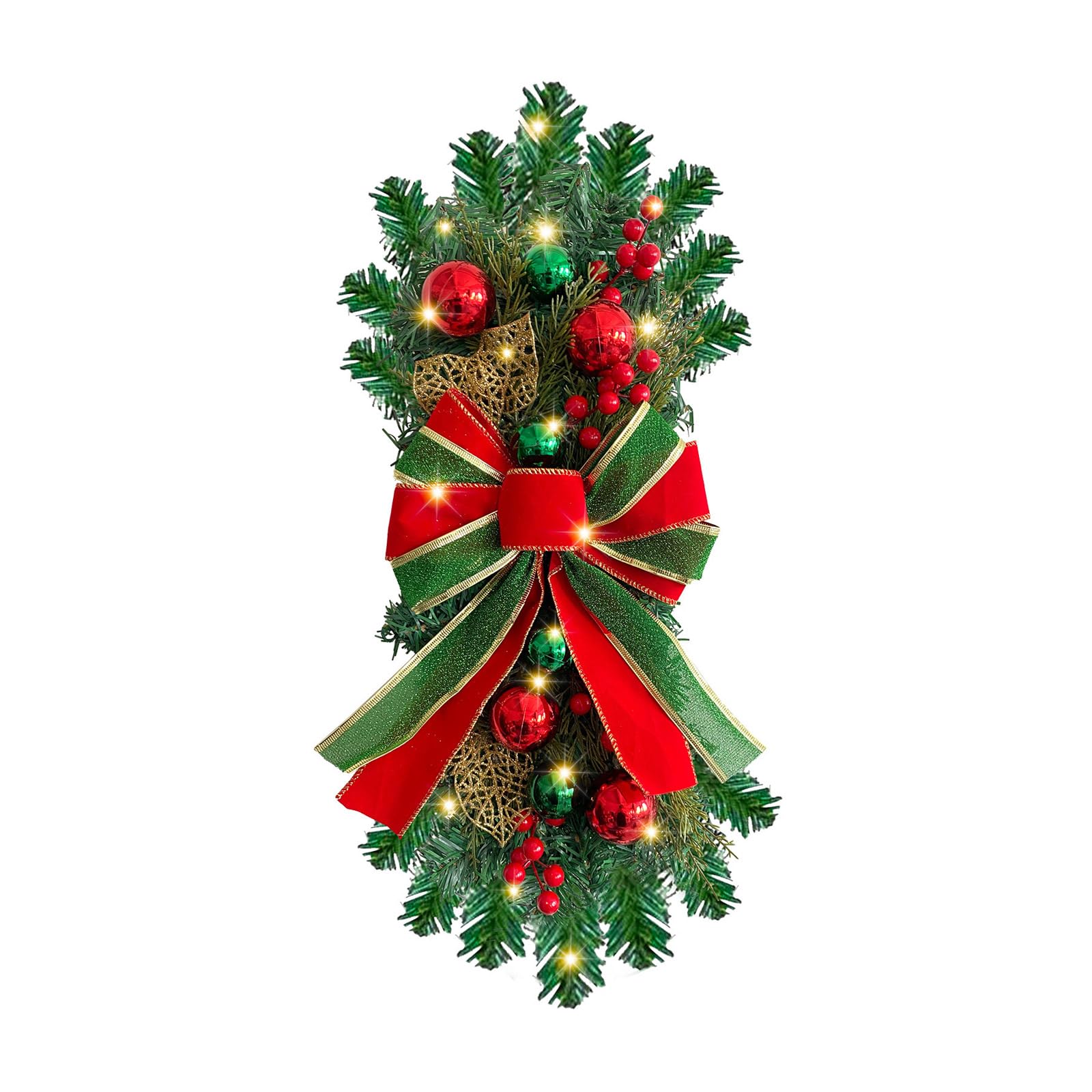 carotoe Christmas Swag, Christmas Garlands, Wreath Stairway Swag, Wreath Stair, Door Garlands Decors Party Decoration