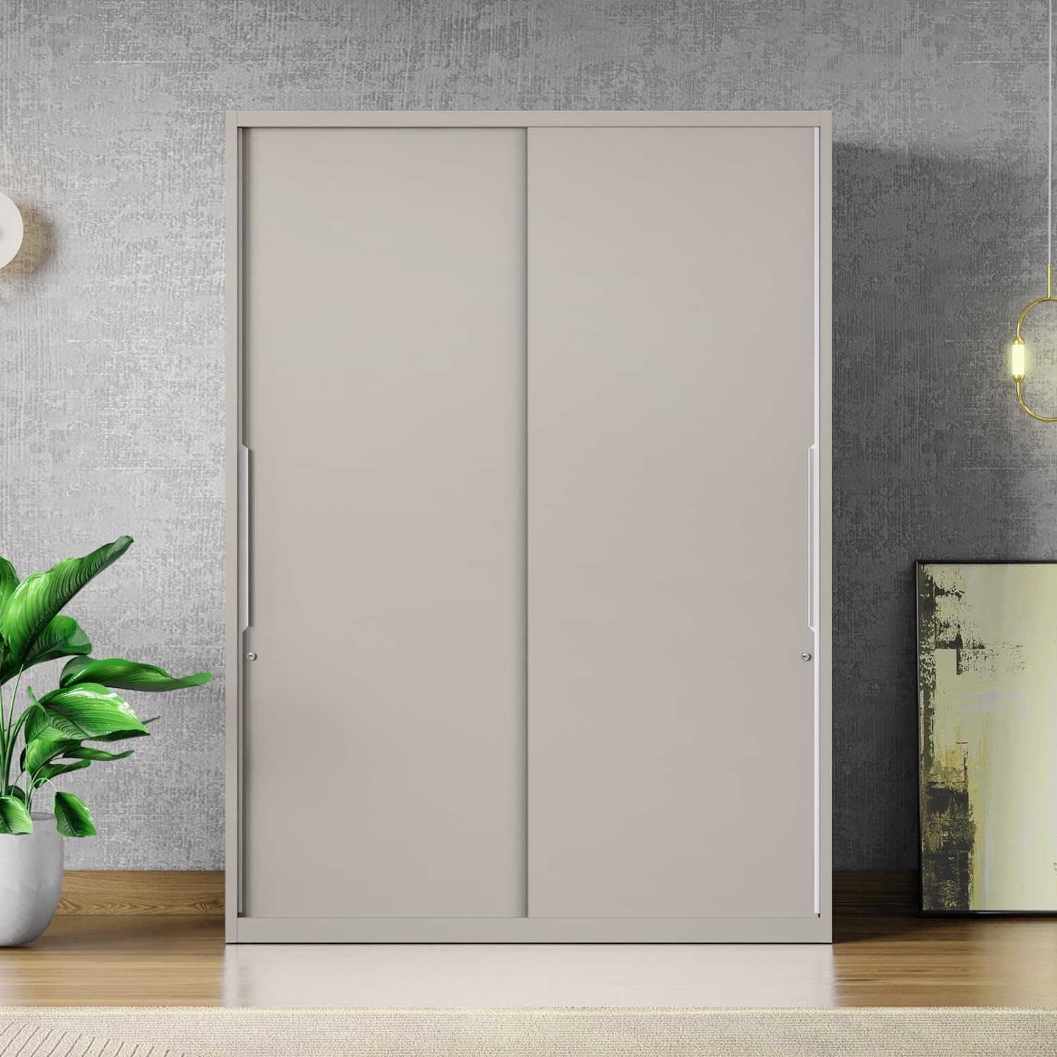 Interio by Godrej Slide N Store XL Plus 2-Door Steel Wardrobe (Textured Cashmere), 1-Year Warranty, 2 Drawers-image-16