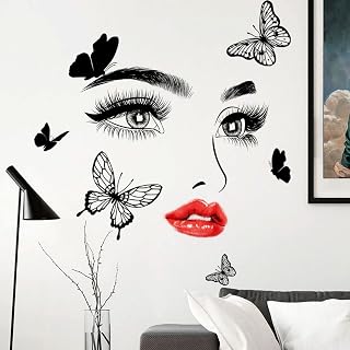 14 Unique DIY Wall Art Ideas That’ll Elevate Your Space (You’ll Love #6!) 301 OOTSR Inspirational Wall Decal,Vinyl Beauty Girl Face Eyes Lips Wall Sti...