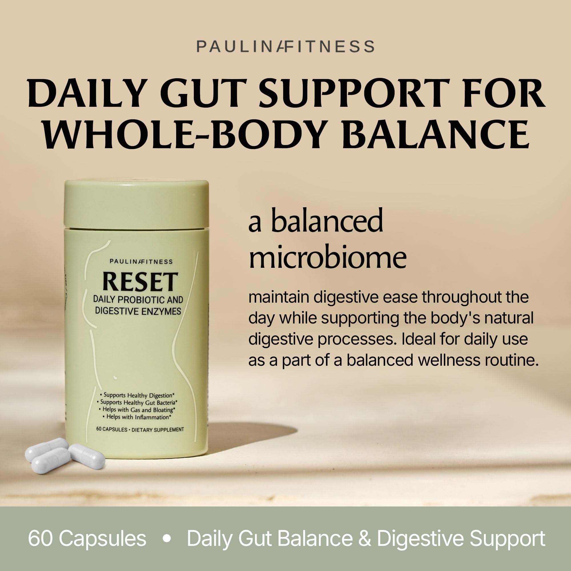 Paulina FITNESS Reset Daily Probiotic + Prebiotic Gut Reset for Women — Amazon image 6