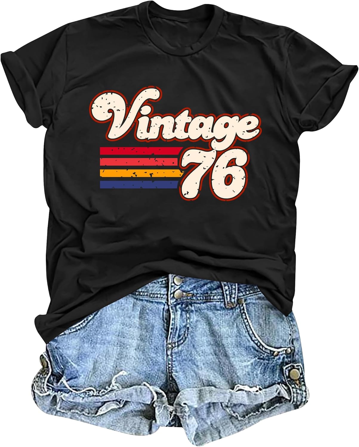 Vintage 1976 Tshirt for Women: 50th Birthday Gift Shirt Retro Birthday Party Short Sleeve Tee Tops
