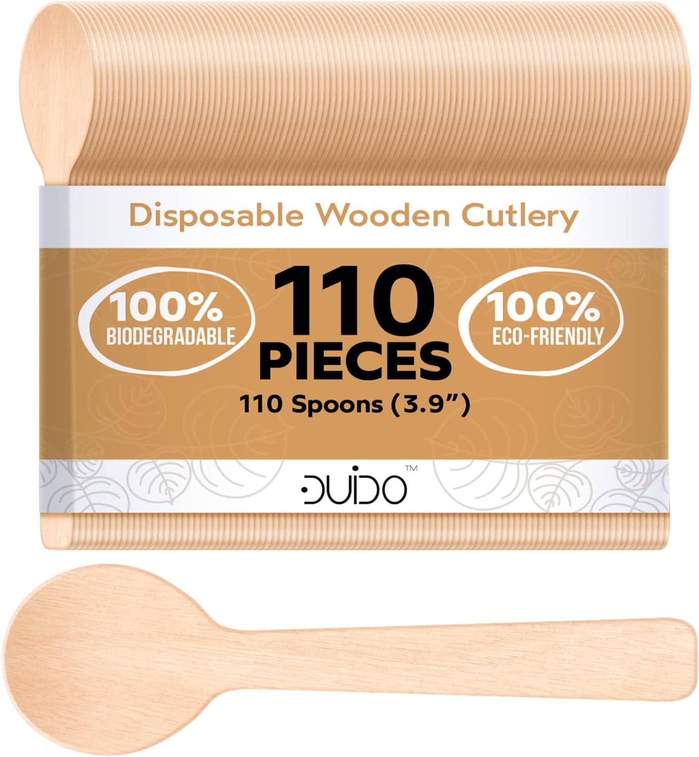 Disposable Wooden Spoons – 110 Pack 3.9 Inch Mini Wooden Spoons, Biodegradable Sample Spoons