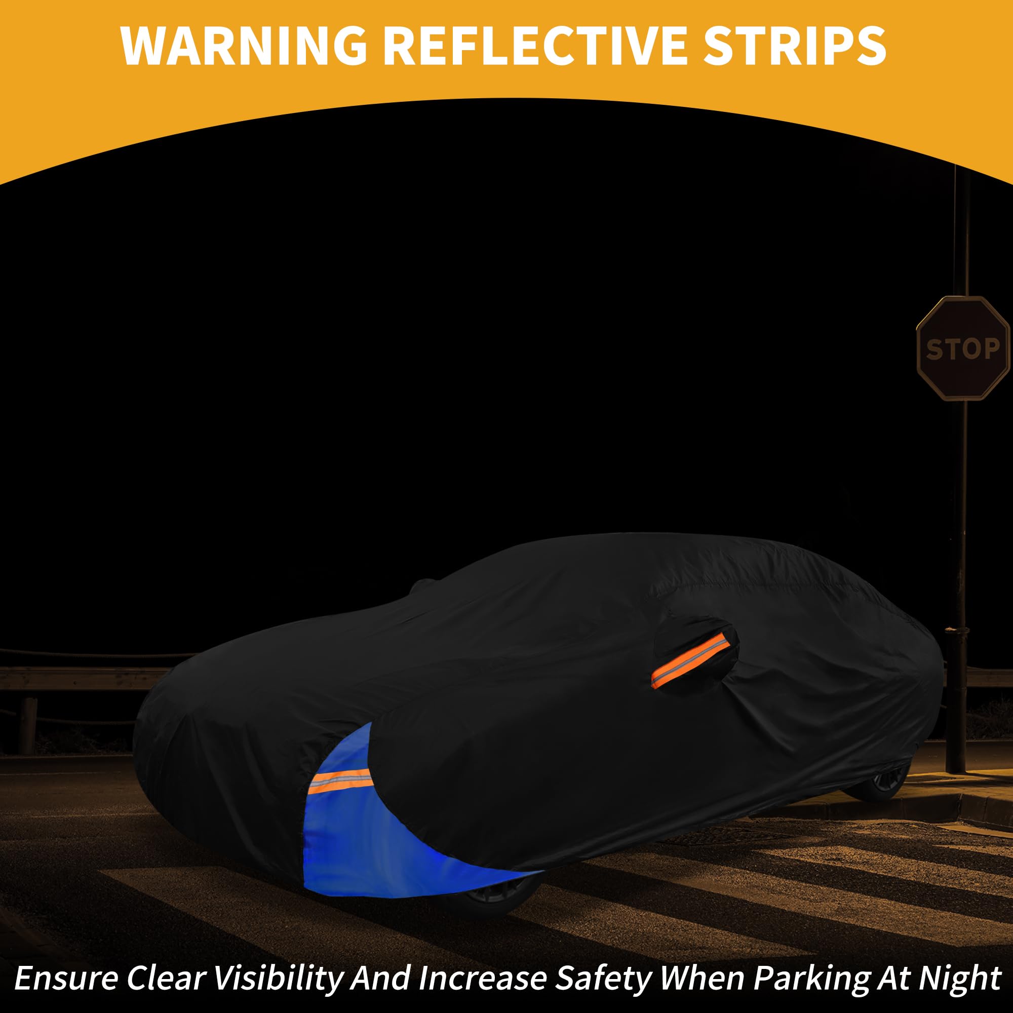 Partuto Waterproof Car Cover For Hyundai Palisade - All Weather 210D-PU Outdoor Cover With Zippers, Orange